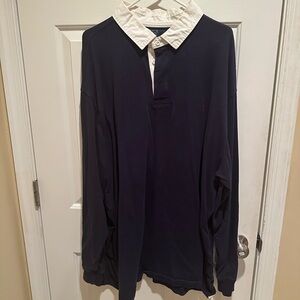 Polo Ralph Lauren Solid Navy Blue Long Sleeve Rugby Polo 4XLT
